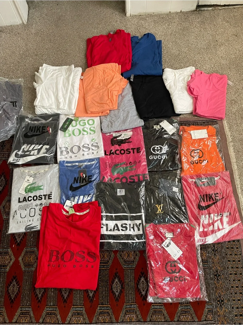 Gucci Red Short Sleeve Logo Tee
